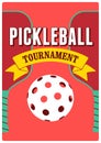 Pickleball Tournament typographical vintage style poster design. Retro vector illustration.